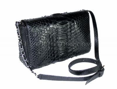 Python clutch bag black shiny CL-6